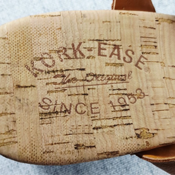 Womens Kork-Ease Tia Brown Leather Platform Block Heel Sandals Sz 10 Chunky Boho - Picture 9 of 14